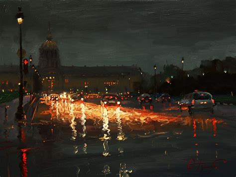 Rainy Night In Paris By Oleg Trofimov Oil Painting Art