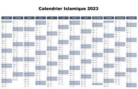 Calendrier 1443 Islamique And Musulman 2023 Imprimables