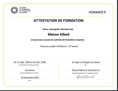 Une Nouvelle Attestation De Formation Pour Notre Pr Sidente Mallar Rsvp