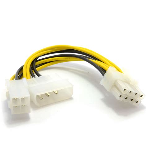 4 pin atx and 4 pin lp4 molex to 8 pin eps power adapter cable 20cm rapid pcs