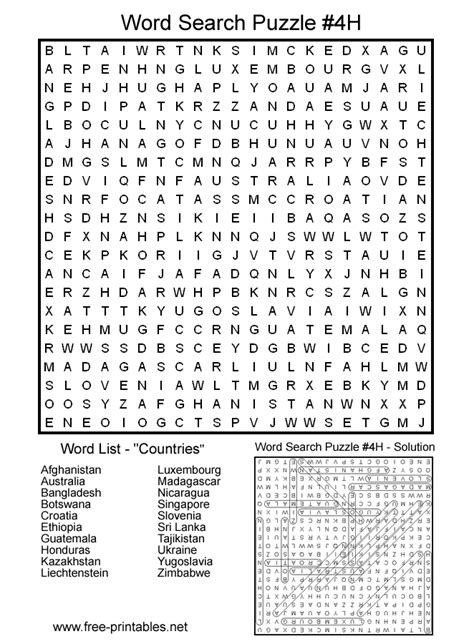 Hard Word Search Printables Printable World Holiday