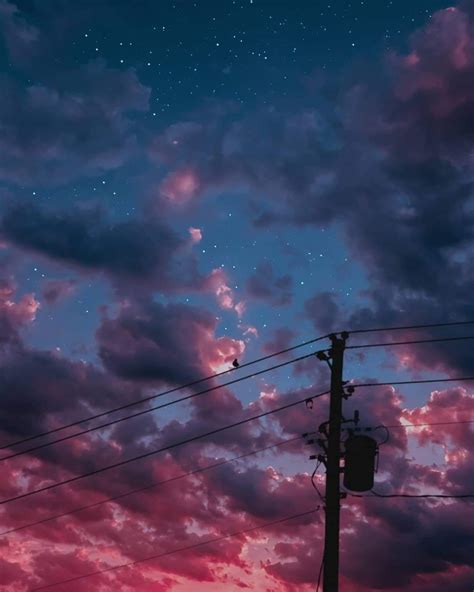 Background Langit Anime Atey Ghailan Sky Anime Night Sky Wallpaper
