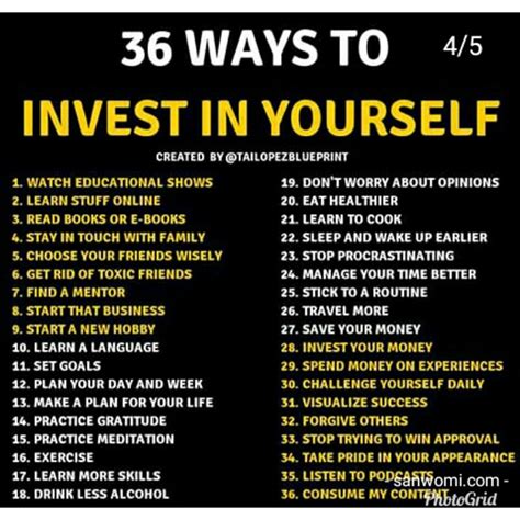 36 Ways To Invest In Yourself Invest Walls