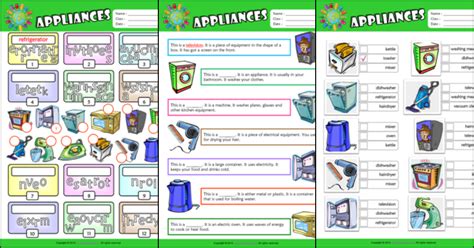 Appliances Esl Printable Worksheets For Kids 2