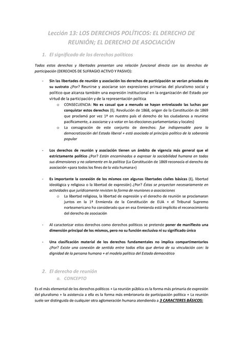 Lección 13 El Significado De Los Derechos Políticos Todos Estos Derechos Y Libertades