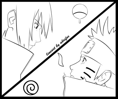 Naruto Vs Sasuke Line Art By Ahrifox On Deviantart