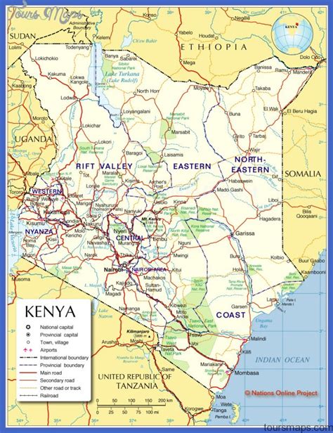 Csv, excel and json formats. Kenya Map - ToursMaps.com