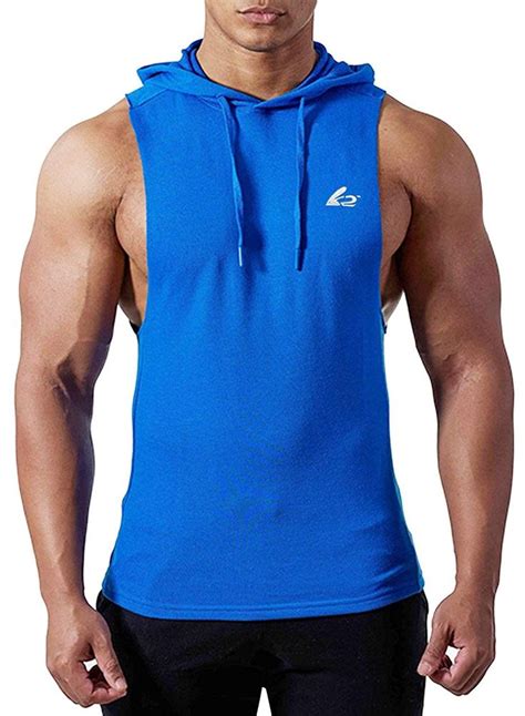 Men S Sleeveles Workout Hooded Tank Top Gym Bodybuilding Powerlifting