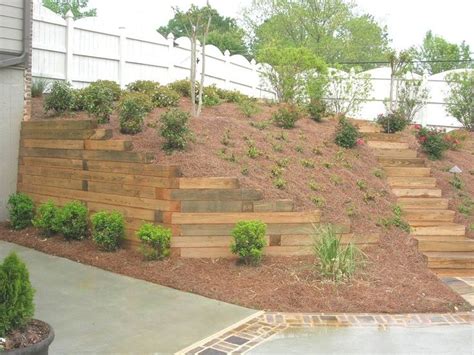 Timber Retaining Wall Outdoors Pinterest Hillside Landscaping