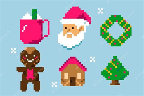 Free Vector Christmas Pixel Art Illustration