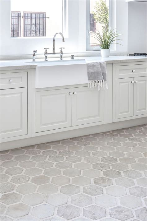 Floor Tile For White Kitchen Cabinets