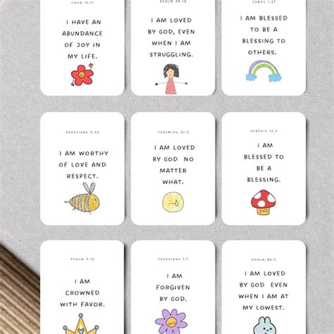 Positive Affirmation Cards For Kids 40 Affirmations Etsy Canada