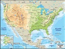 Physical Map of United States of America - Ezilon Maps