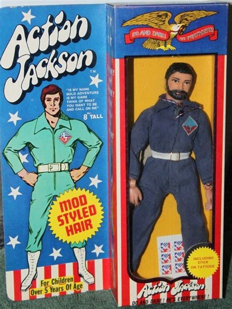 Mego 1971 Action Jackson Figure With Stick On Tattoos Action Figures