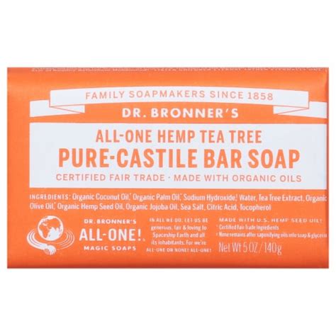 Dr Bronner S All One Hemp Tea Tree Pure Castile Bar Soap Oz Ralphs