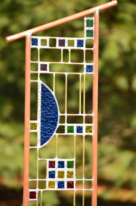 Large Stained Glass Garden Art Garden Sculpture Garden Etsy Glass Garden Glass Garden Art