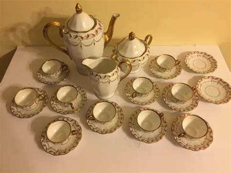 Antique Kpm Rubens Porcelain Teapot Creamer Sugar Demitasse Cups And