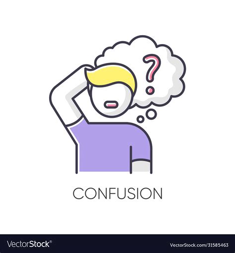 Confusion Rgb Color Icon Royalty Free Vector Image