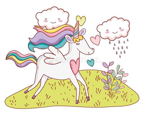 Unicorn Fantastic Cartoon Stock Vector Illustration Of Grass 128017248