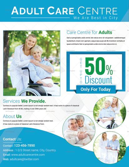 Adult Day Care Center Flyer Template Templat Brosur
