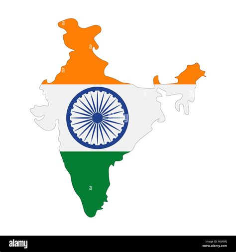 Map Of India With Flag Inside India Map Illustration Stock Photo Alamy