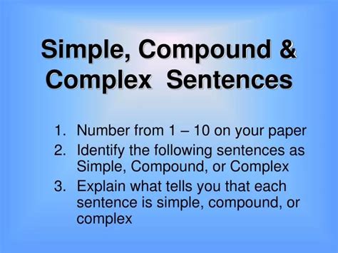 Powerpoint Presentation On Simple Compound And Complex Sentences