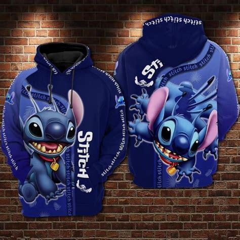 Disney Lilo And Stitch Cute 3d Zip Hoodie Teeruto