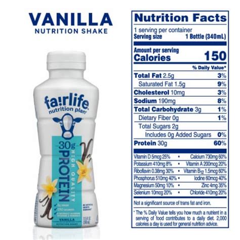 Fairlife Nutrition Plan Vanilla No Sugar Added High Protein Vitamin
