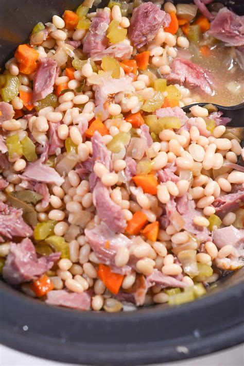 Crockpot Navy Bean And Ham Soup Sweet Peas Kitchen