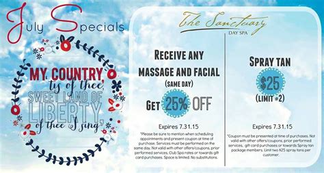 Check spelling or type a new query. Take a look at The Sanctuary Day Spa's July Specials! # ...