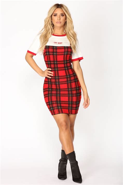 Plaid Dress Red Dress Mini Dress Red Fashion Womens Fashion