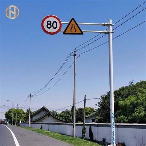6 15m Steel Traffic Sign Pole Corrosion Resistant For Traffic Control