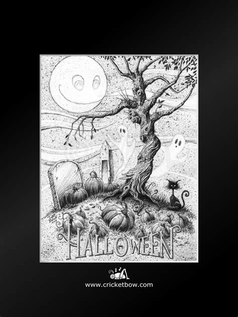 Halloween Hill Original Art — Cricketbow Design
