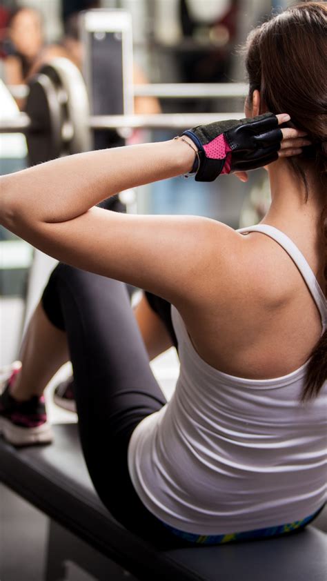 Wallpaper Girl Fitness Exercise Gym Dumbbells Workout Sportswear Motivation Sport