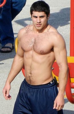 Shirtless Male Muscular Hairy Chest Abs Athletic Hunk Beefcake Photo