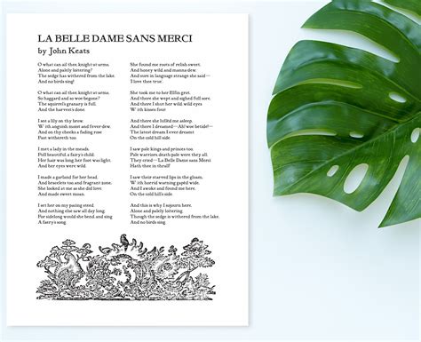 Art Print La Belle Dame Sans Merci By John Keats Poem Poetry Etsy