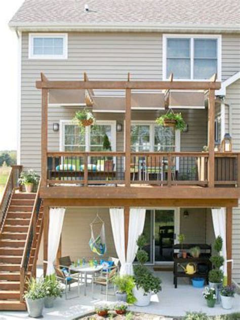 Patio Upper Deck With Pergola Outdoor Rooms Backyard Deck Patio