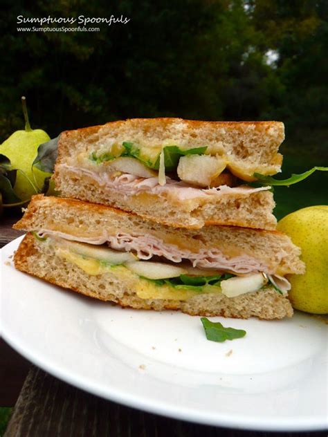 Smoky Grilled Turkey Gouda Pear Sandwich Sumptuous Spoonfuls
