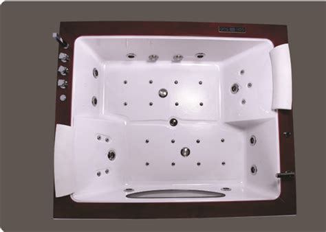 Two Person Jacuzzi Bathtub Indoor Electric Spa Soaking Tub With Oak