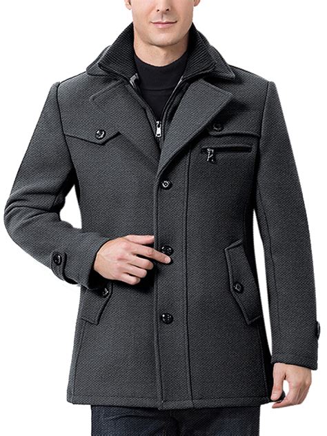 Clothing And Accessories Coats And Jackets Wantdo Mens Wool Blend Pea Coat