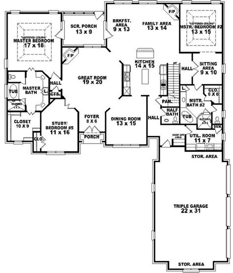 654269 4 Bedroom 35 Bath Traditional House Plan With