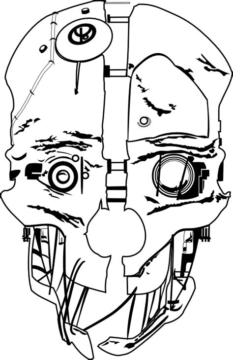 Corvo Dishonored Mask Drawing Sketch Coloring Page