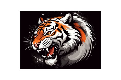 SVG Tiger Red Black White Logo Graphic By LofiAnimations Creative Fabrica