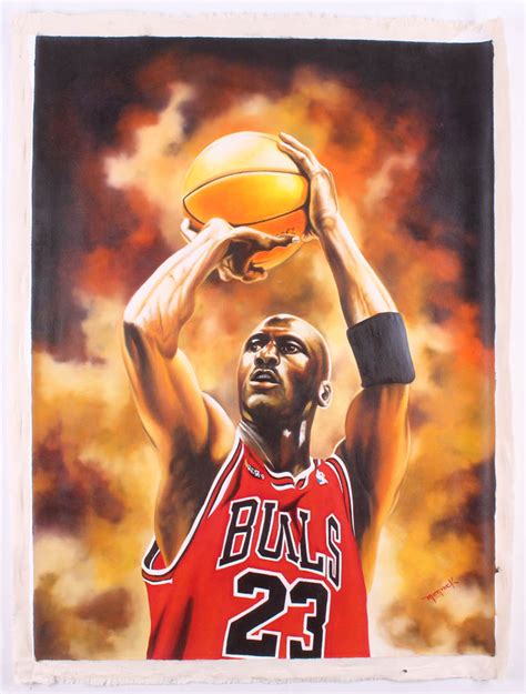 Canvas for acrylic painting comes in a range of forms, from expensive stretched linen canvas to cheap canvas pads. Hector Monroy Signed "Michael Jordan" 26x34 Original Oil ...