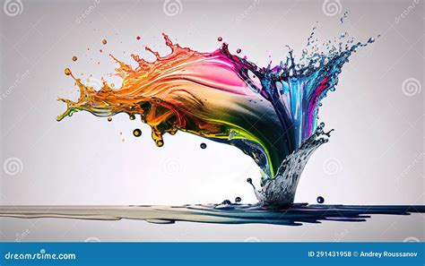 Rainbow Water Splash Ai Render Stock Photo Image Of Splash Beauty