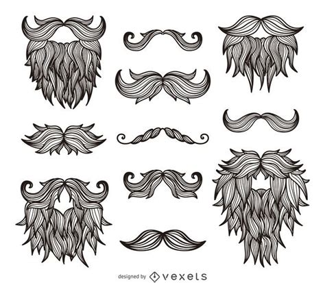 Bigodes Do Moderno Barbas Desenho Baixar Vector