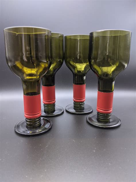 Recycled Wine Bottle Wine Glasses Etsy