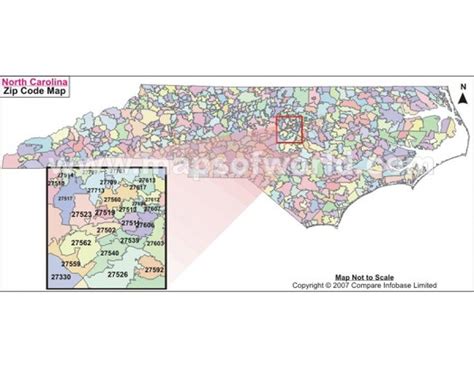 North Carolina Zip Code Map