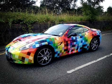 Ferrari was probably none too thrilled with the custom wrap, which took the vaunted manufacturer's but that's ferrari's m.o., apparently. Ferrari California Gets Rainbow Checkerboard Wrap