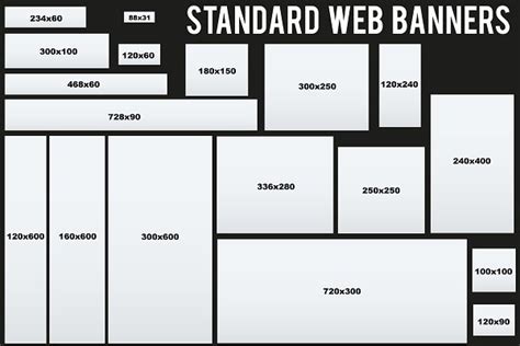 Standard Size Web Banners Templates Pre Designed Illustrator Graphics